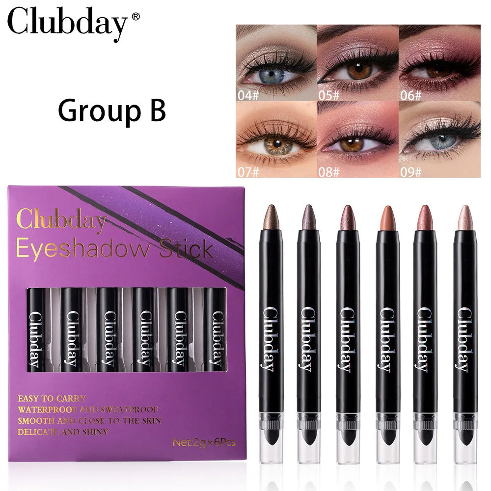 Eyeshadow Stick Set - Pearl Eye Brightening Pencil for Aegyosal Highlight, Smudge Proof Long Wear Makeup, Pur