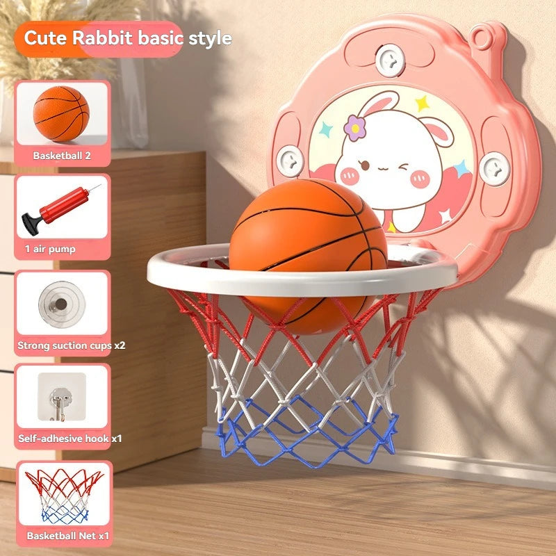 New Children's Basketball Frame Indoor Shooting Hanging Baby Basketball Stand 1-5 Year Old Baby Home Ball Toy No Punching