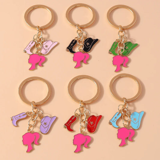 Fashion Women Hat Shoe Pendants Keychain for Car Key Handbag Purse Hanging Keyrings Accessories DIY Jewelry Gifts