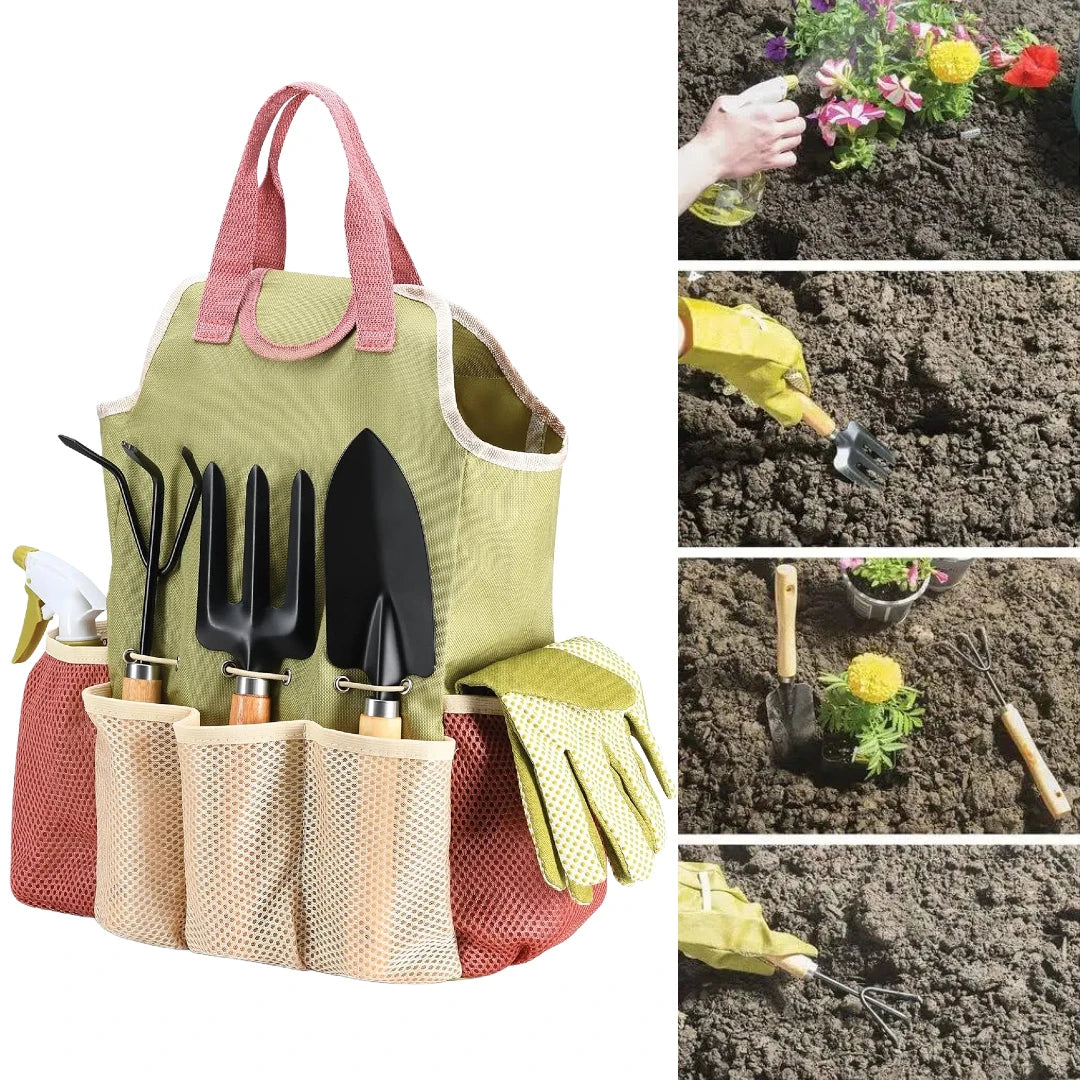 Gardening Tools Set with Fashion Handbag, Durable Complete Garden Supplies Kit, Ideal Gift for Women