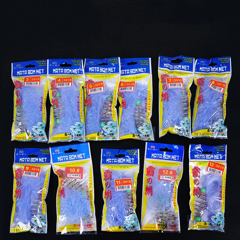 Fishing Spring Net with Luminous Beads Netting for Night Fishing Shoal Cast Nets Outdoor Traps