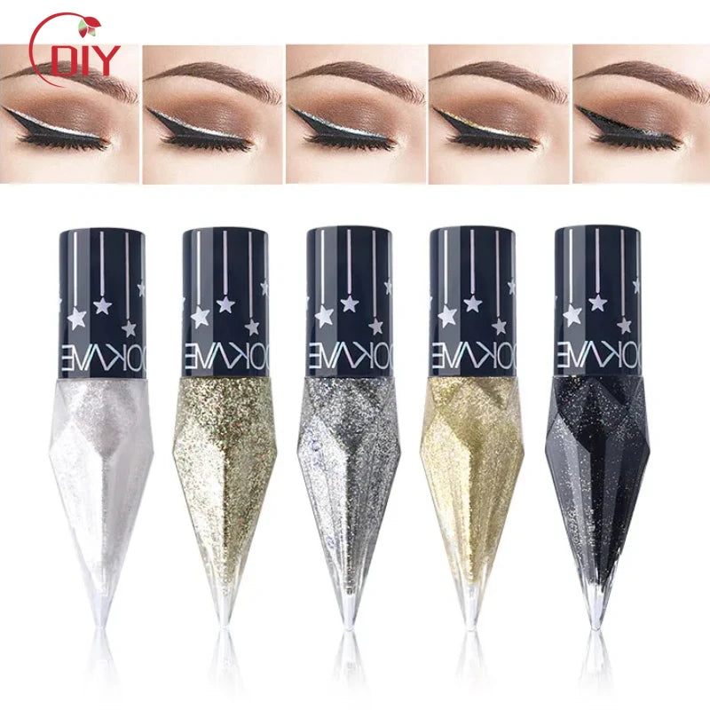 Eye Shadow Pearlescent Diamond Eye Shadow Liquid multicolor Sequins MakeUp Smooth Mini Fine Brush Eyeliner Shine And Head DIY
