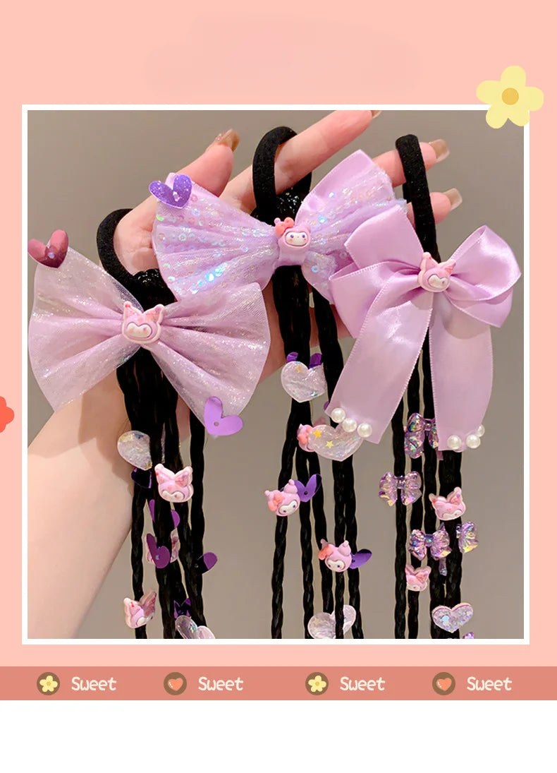 Children's baby cute braid hair tie high ponytail headband hair accessory kawaii gift new style
