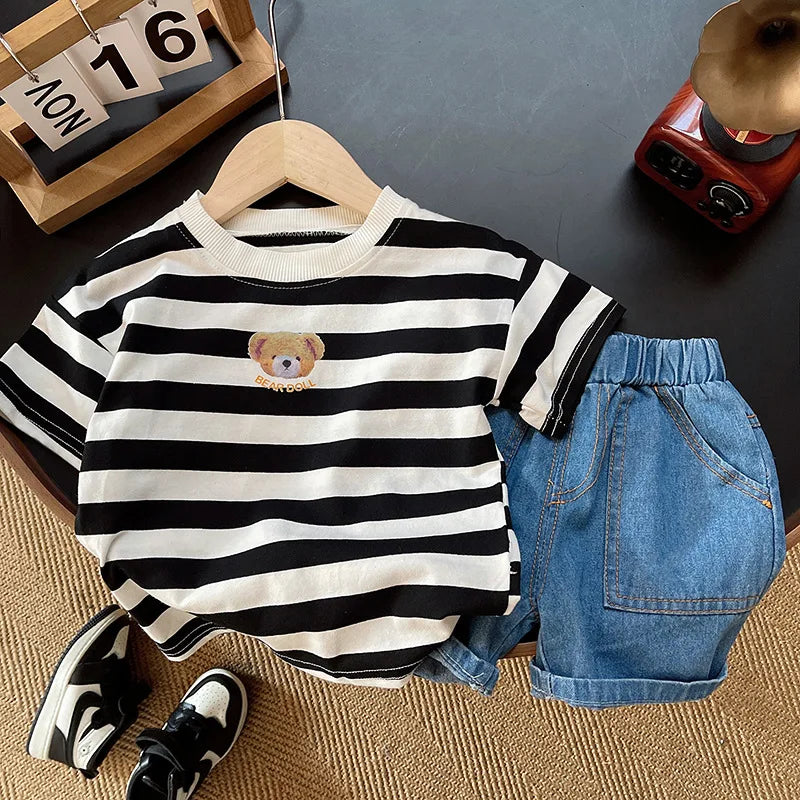 Summer Fashion Baby Boy Clothes Sets T-shirt  Toddler Casual Clothing Suits Children Kids Boys Outfits Suit