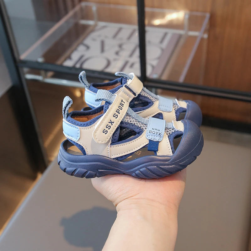 New Children's Sandals Soft Bottom Head Protection Boys and Girls Baby Walking Shoes Korean Style