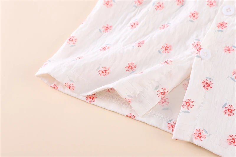 Summer Fashion Baby Clothes Suit Children Short Sleeved Flower Shirt Shorts 2Pcs/Sets Kids Girls Clothing Infant Casual Costume