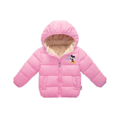 Winter Boy's Warm down Parka Fleece Lined Windbreaker Hooded Coat Kids Cotton Thicken Thermal Padded Fashion Outerwear