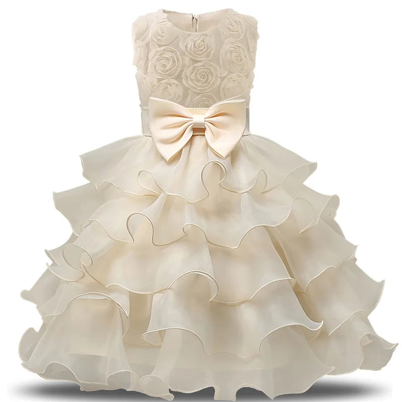Flower Girl Dress For Wedding Baby Girl 2-8 Years Birthday Outfits Children's Girls First Communion Dresses Girl Kids Party Wear