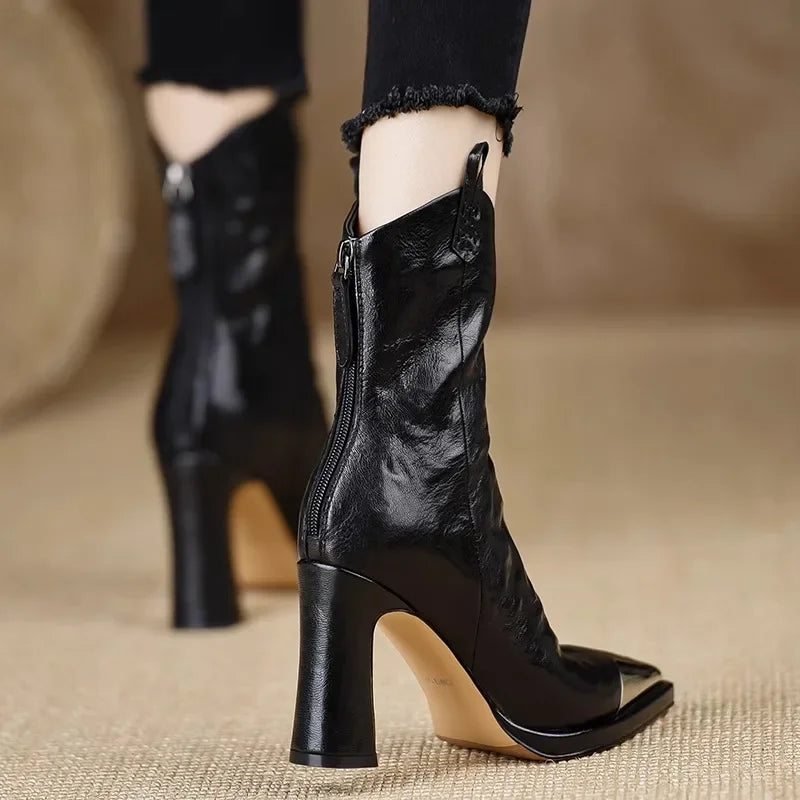 Women's Boots  Autumn/Winter New Style Sharp Scalp Boots High Heels Women's Elegant Short Boots
