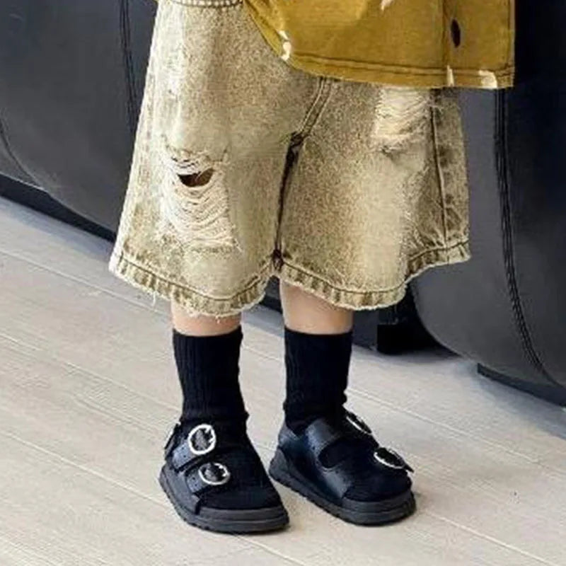 Boys Clothing Set  Korean Loose Shirts+shorts 2pcs/set Sport Suits for Kids Teenager Tracksuits Casual Baby Outfits Clothes