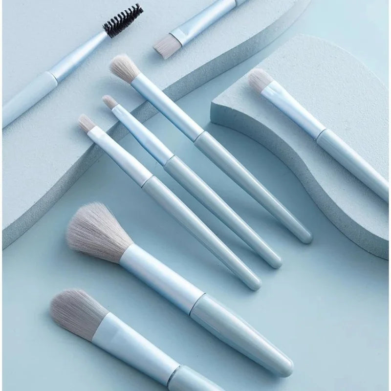 Mini Brush 8-Piece Makeup Bag Portable Concealer Powder Brush Set Soft Fur Make-up Tool Bag Foundation Brush Makeup Brush Set