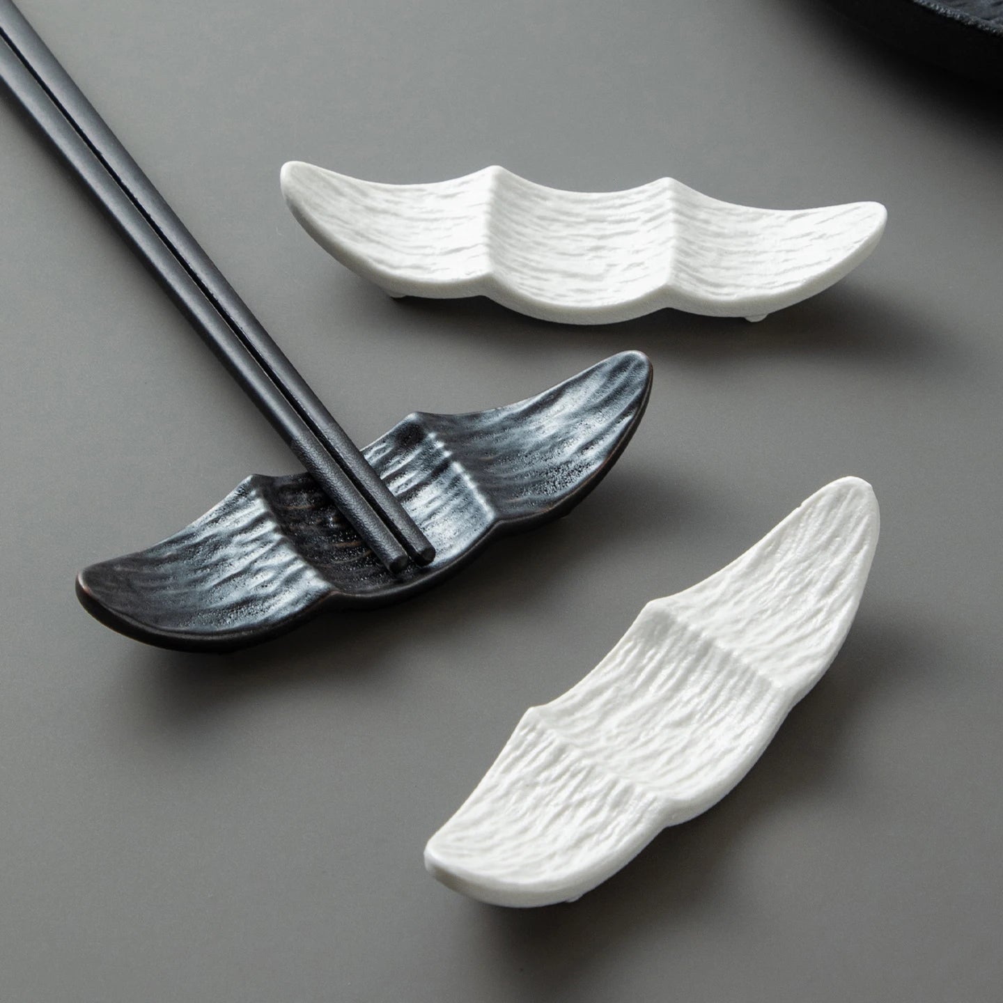 Ship Shape Ceramic Chopstick Rest New Household Stone Texture High End Hotel Utensils Solid High Aesthetic Creative Tableware