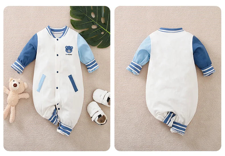Boys Girls Outfit Cartoon Bear Baby Infant Clothes Toddler Onesie Costume Romper Jumpsuit 0-18 Months Long Sleeve Newborn Trendy (Available)