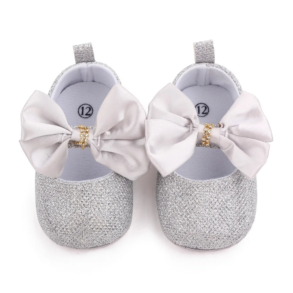 Spring Autumn Beautiful Baby Girl Princess Shoes Soft Soled Butterfly Bowknot Fashion Design Solid Newborn Prewalker Shoes