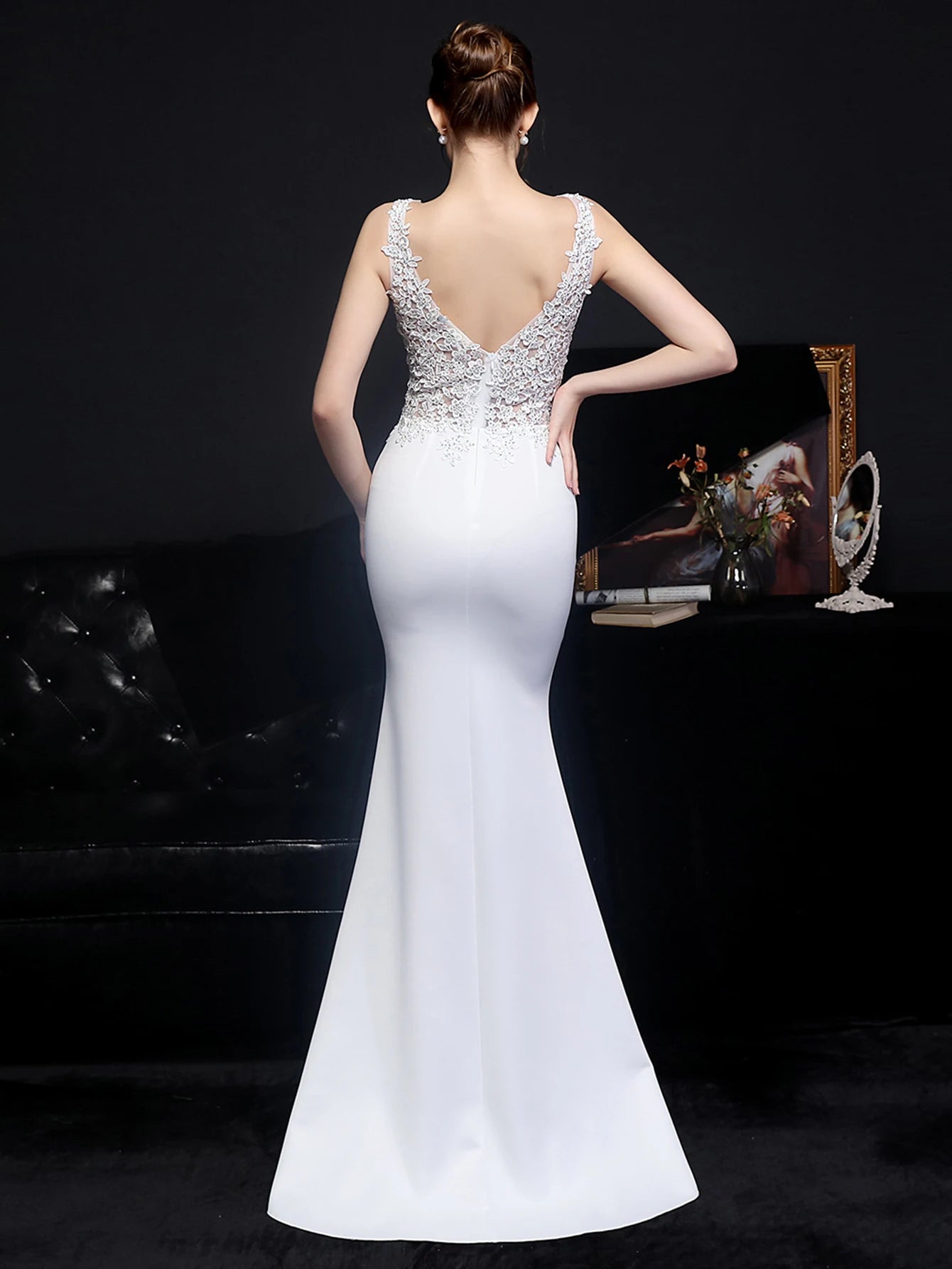 Sexy elegant luxury wedding evening long dresses for women rhinestone prom party dresses woman white summer dress vestidos