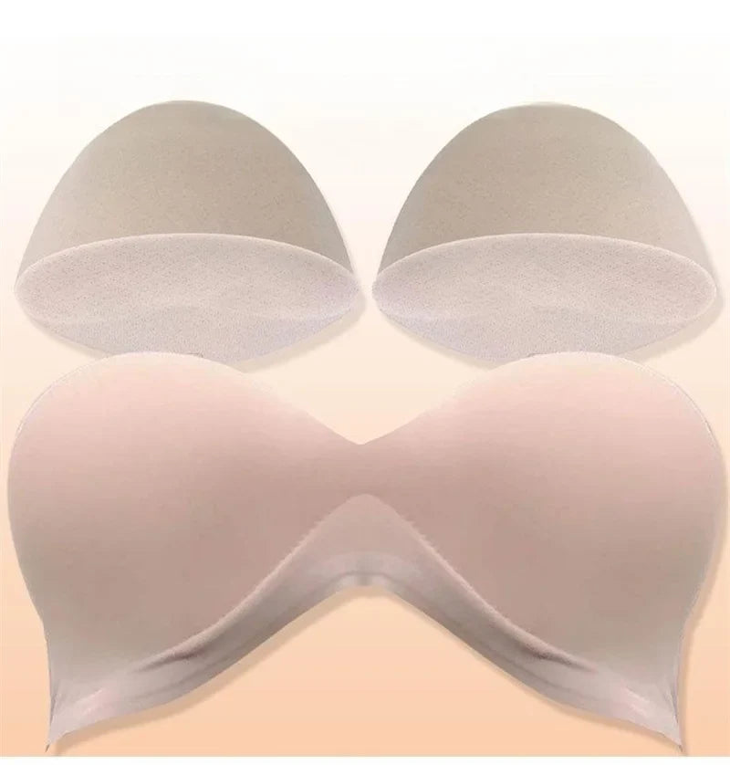 Push Up Bra For Women Sexy Invisible Externally Expandable Bralette Padded Gathered Female Lingerie Thickened Chest Pads