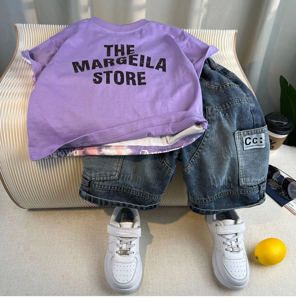 Hot Sale Fashion Baby Boy Suit Summer Clothes Short Sleeve T-shirt Short Jeans 2 Piece Set Kids Outfit  Children's Costume