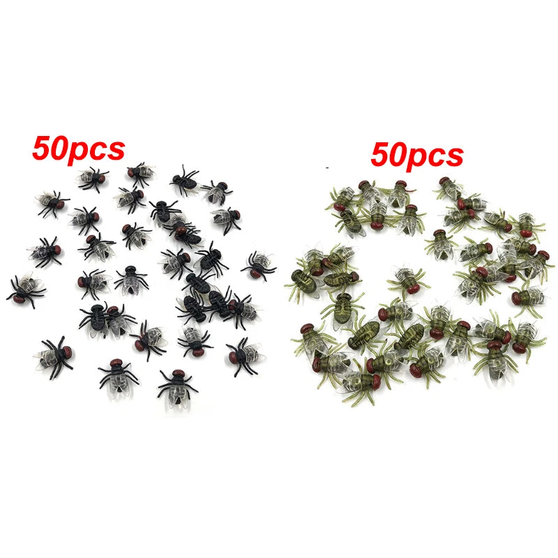 Funny Animal Models Fake Flies Plastic Simulated Insect Bugs Scary Disgusting Joke Toys Halloween Party Prank Favors