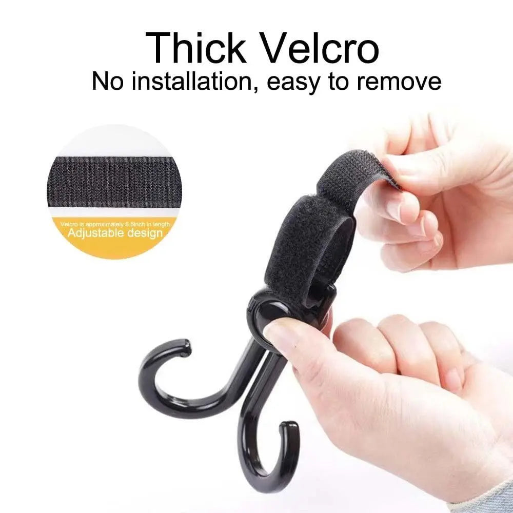 360 Degree Rotating Heavy Duty Handlebar Hanging Clamp On Heavy Duty Stroller Hook Double Hook Hands Free Hanging Hook Stroller (Available)