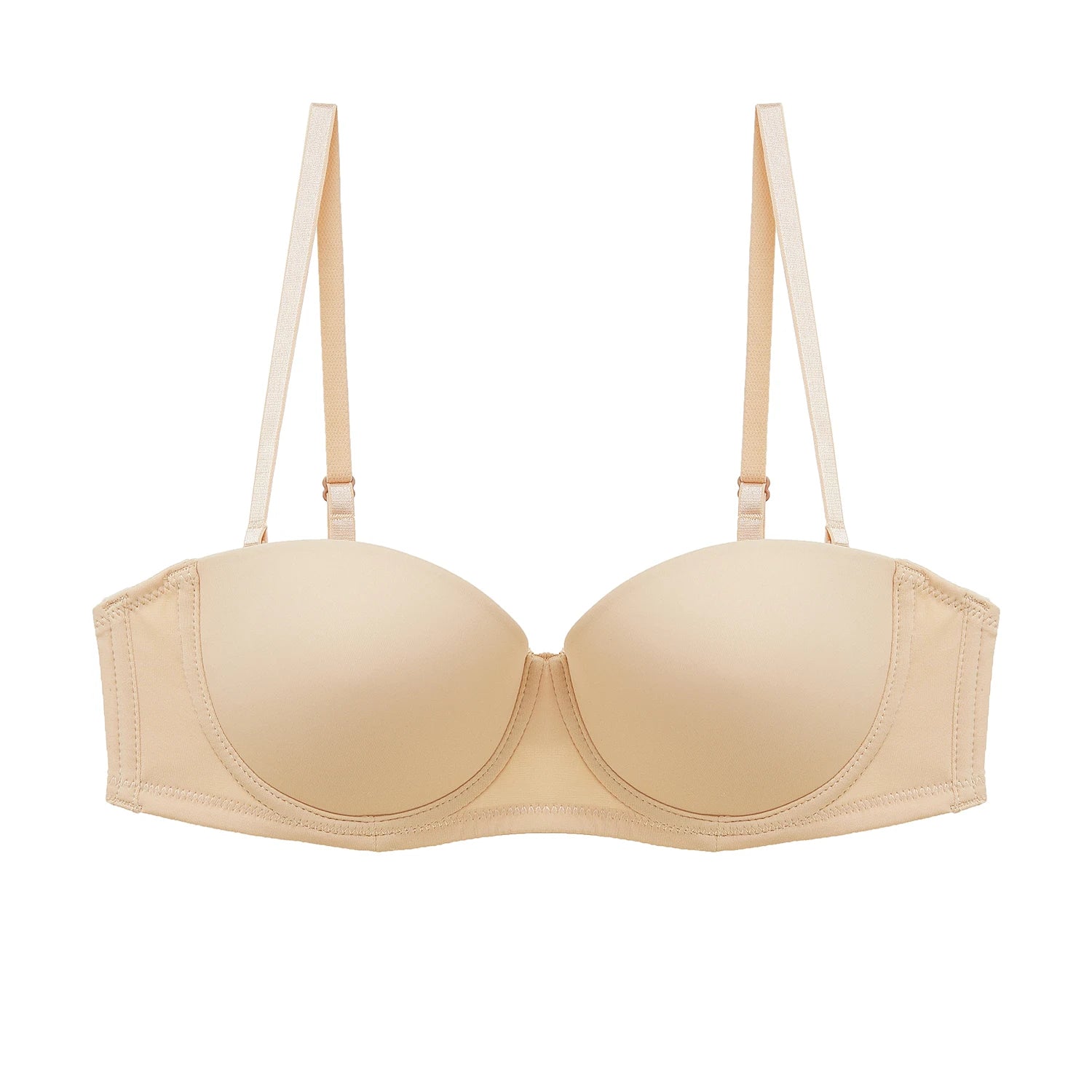 Strapless Seamless Bra 1/2 Cup Women's Underwear Fashion Invisible Bra Multiple Wearing Methods Detachable Shoulder Straps Under