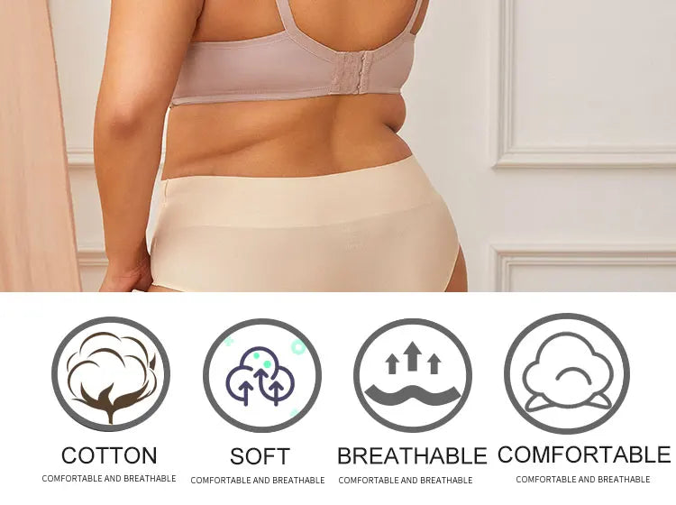 FINETOO Sexy Women Plus Size Underwire Full Coverage Unlined Seamless Bra Wide Straps Wireless Bras for Women Push Up Brassiere