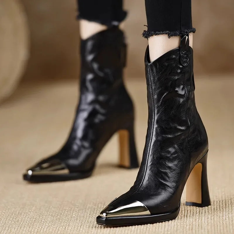Women's Boots  Autumn/Winter New Style Sharp Scalp Boots High Heels Women's Elegant Short Boots