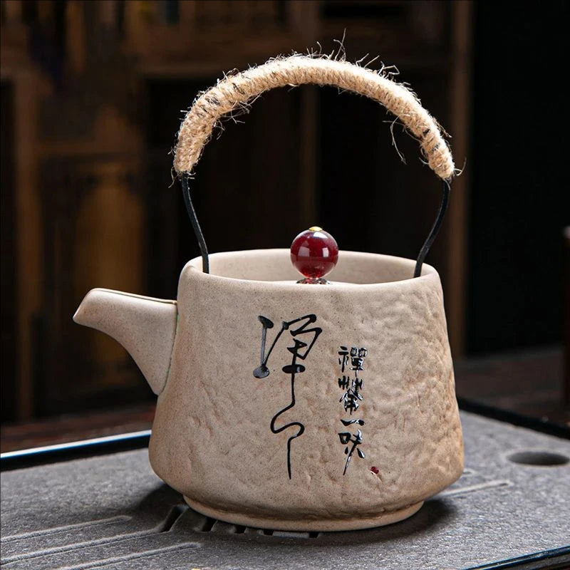 400ml Retro Japanese Kungfu Teapot Ceramic Tea Set Yixing Teapot Clay Puer Tea Pot and Cup Set Teeware Teware Water Kettle Pots