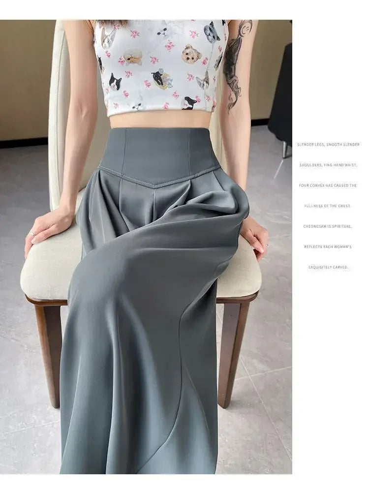 High Waist Wide Leg Straight Cut Casual Loose Long Pants Women's Suit Pants Spring Summer New Arrival Floor Length Trousers