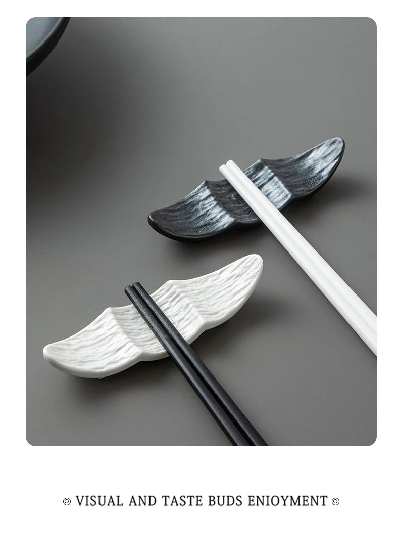 Ship Shape Ceramic Chopstick Rest New Household Stone Texture High End Hotel Utensils Solid High Aesthetic Creative Tableware