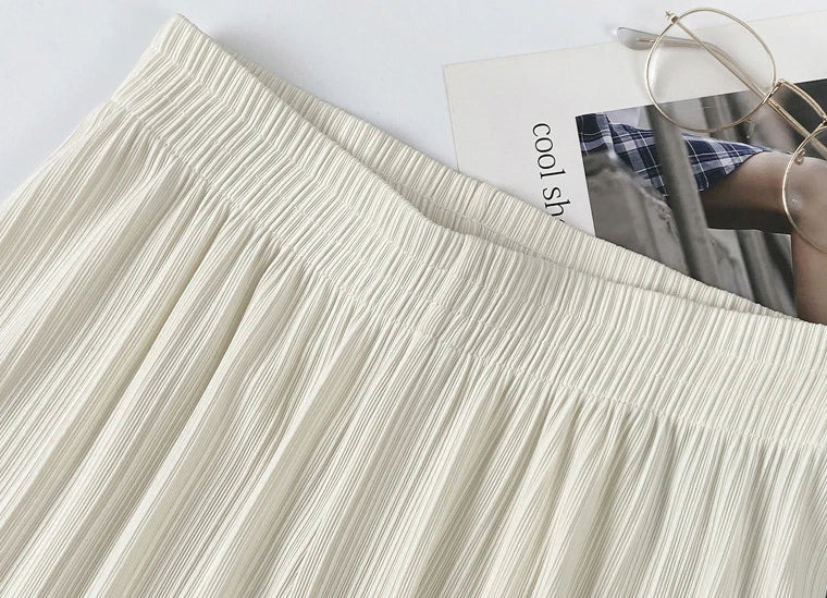 Spring Summer Ice Silk Wide Leg Pants for Women Korean Thin Chiffon High Waist Saggy Loose Straight Casual Fashion Trousers