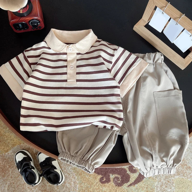 DIIMUU Baby Boys Clothing Sets T-shirt + Shorts Kids Girl Outfits Suits Children Summer Wear Infant Toddler Tee Shirts + Pants