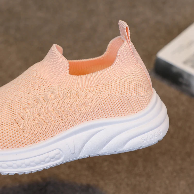 Lightweight Boys Girls Casual Shoes Breathable Slip on Kids Casual Sneakers Anti-slip Toddler Flats Outdoor Walking Shoes