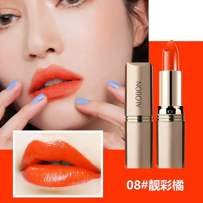 Pink Lipstick Waterproof Matte 24 Hours Long Lasting Non-Stick Cup Red Rose Lip Tint Velvet Cosmetic Women Make Up
