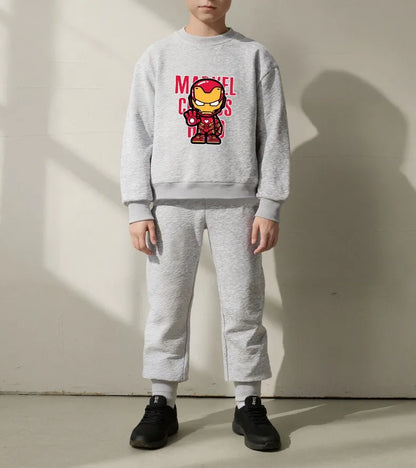 Marvel Spring/autumn Children's Clothes Sets Captain America Printed Boys Sweatshirt and Sweatpant 2pcs Kids Casual Hoodies Suit