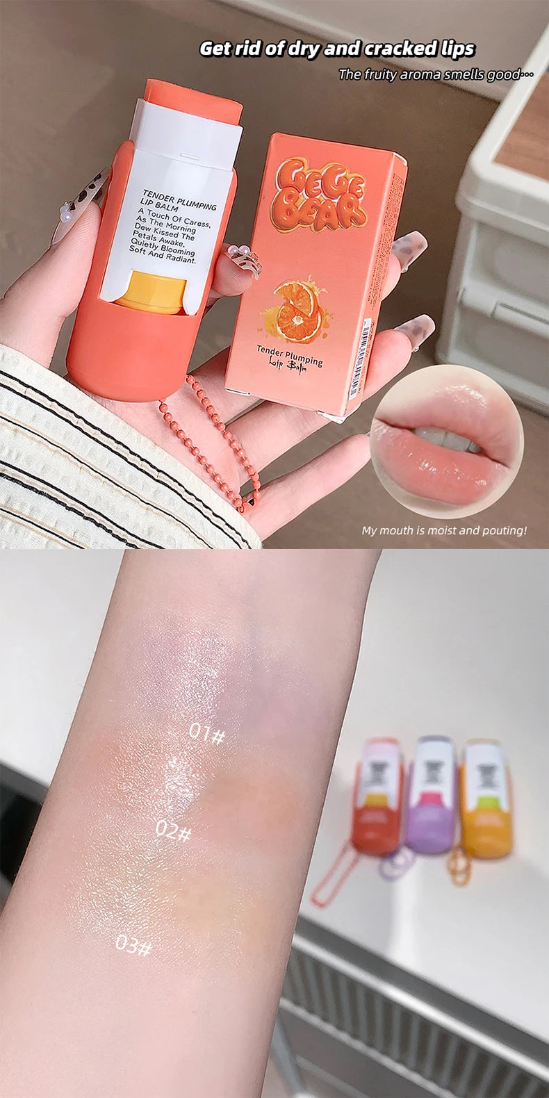 Gege Bear Large Capacity Lip Balm Keychain Pendant, Hydrating & Moisturizing Lip Care, Perfect as Lipstick Base & Accessory