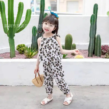 Summer Flower Two-piece Set Baby Girl Clothes Fashion Clothes Toddler Girl Clothes
