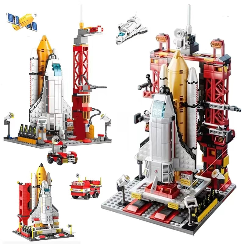 Space Rocket Building Blocks Craft Launch Center Base Puzzle Model Set Bricks Toys For Children