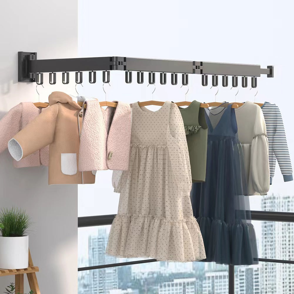 360 folding clothes hanger Bangladesh wall mount aluminum laundry drying rack space saving home organizer