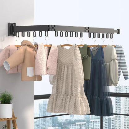 360" Folding Clothes Hanger Wall Mount Indoor & Outdoor Space Saving Aluminum Home Laundry Clothesline