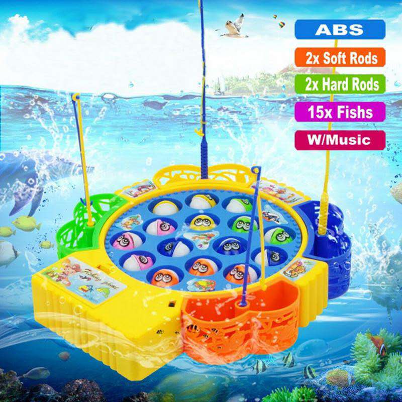 45 Pcs 5 Player Fishing Game Rotating Magnetic Fishing Toys
