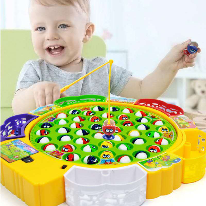 45 Pcs 5 Player Fishing Game Rotating Magnetic Fishing Toys