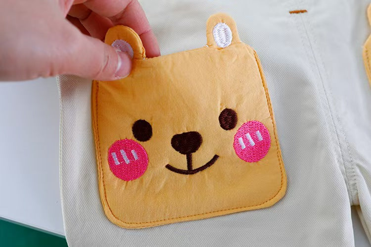 Baby Clothes Children's Casual Outfit  Summer New Cute Baby Boys Clothing Sets For Girls Cartoon Shirt Strap Pants Suit