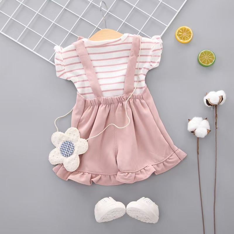 BibiCola Summer Girl Clothes Set Children Fashion Tops+Shorts 2PCS Tracksuit For Girls Kids Birthdys Clothing Suit Outfits