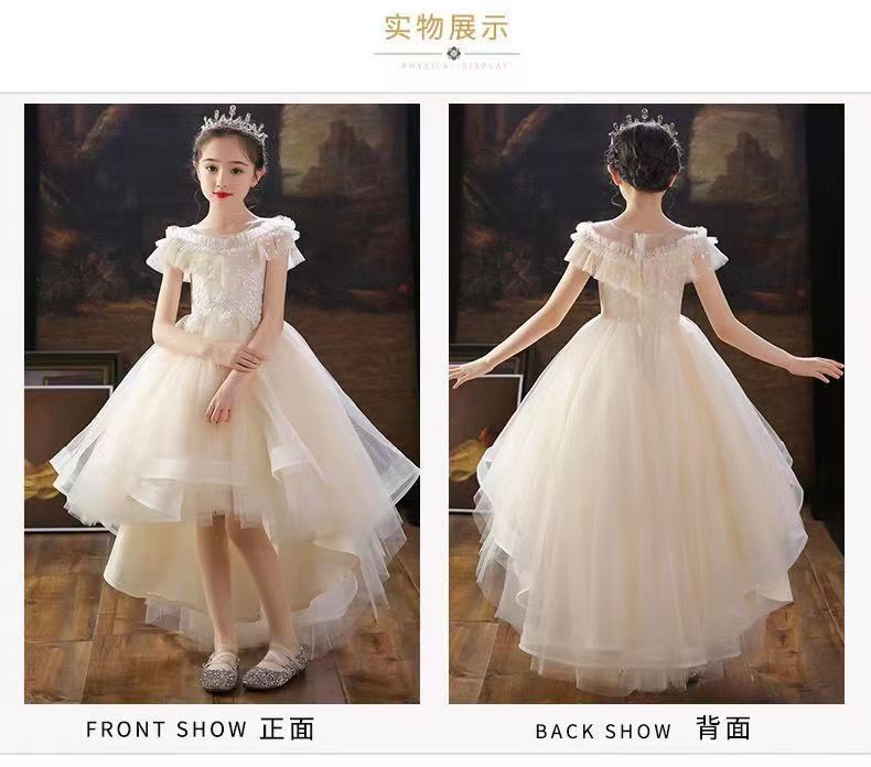 Girls sleeveless imported princess dress white and off white | Mom & Kids Bangladesh