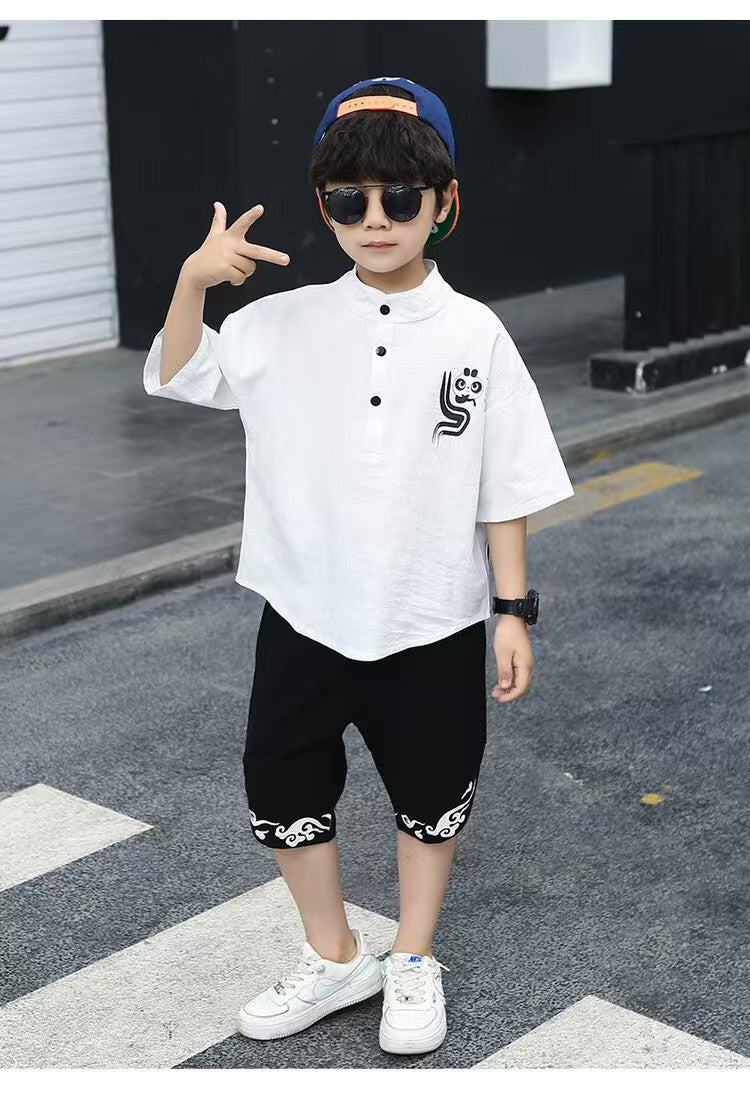 Boys white imported Tang-style outfit | Mom & Kids Bangladesh