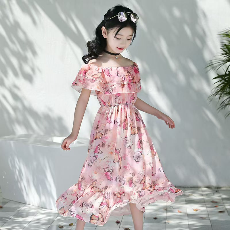 Girls Fashion Print Flower Dress