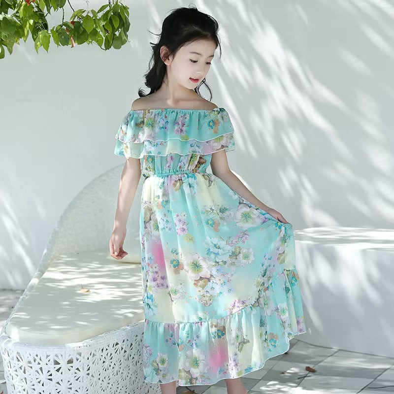 Girls Fashion Print Flower Dress