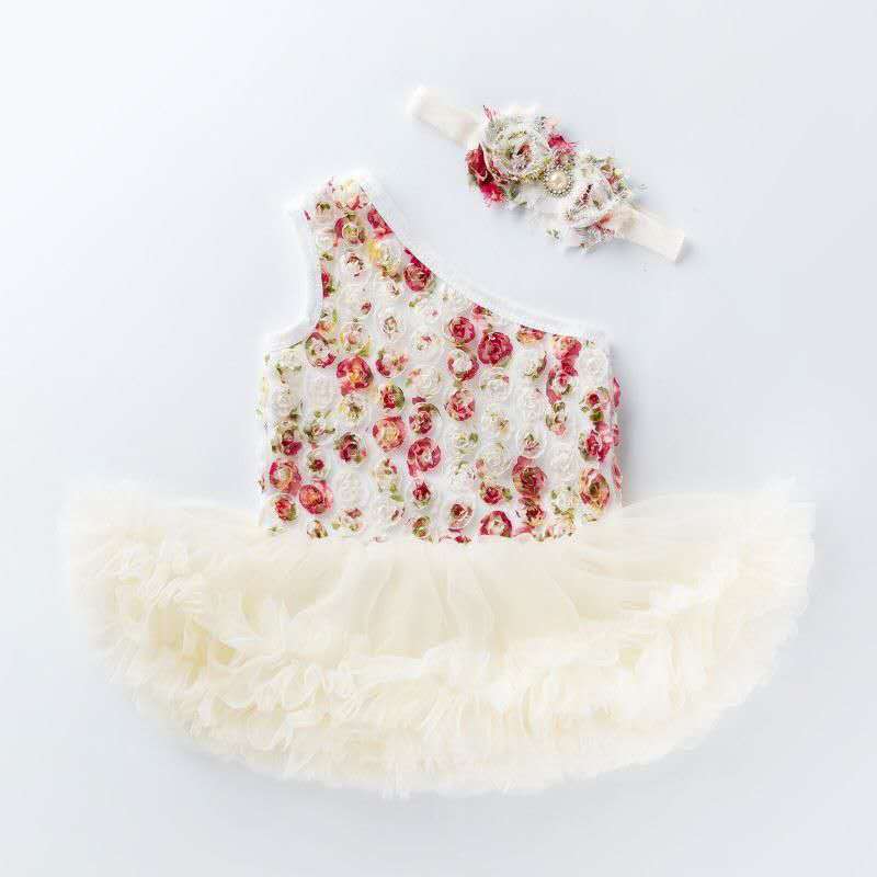 Newborn Spring Clothes Off-shoulder Girls' Dress