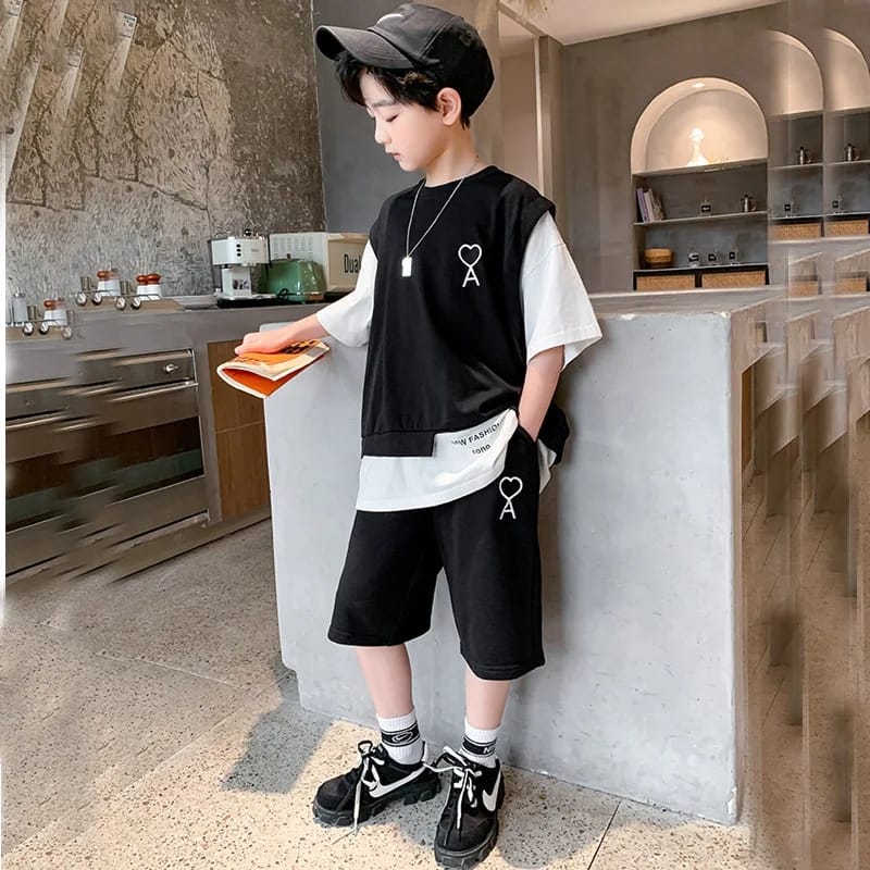 Summer New Boys Fashionable Two-piece Set