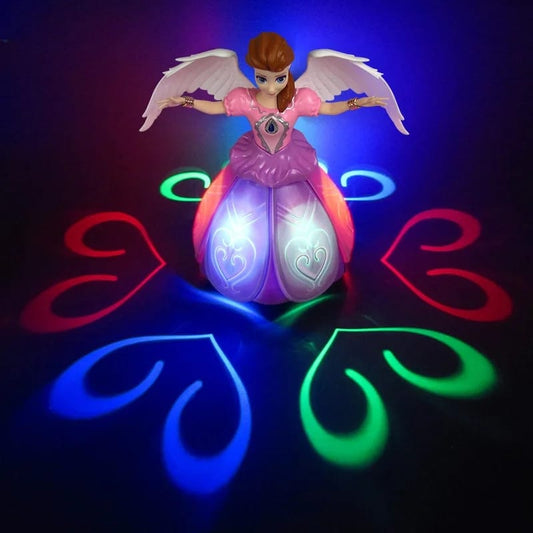 Dancing Angel Girl with Flashing Lights and Music